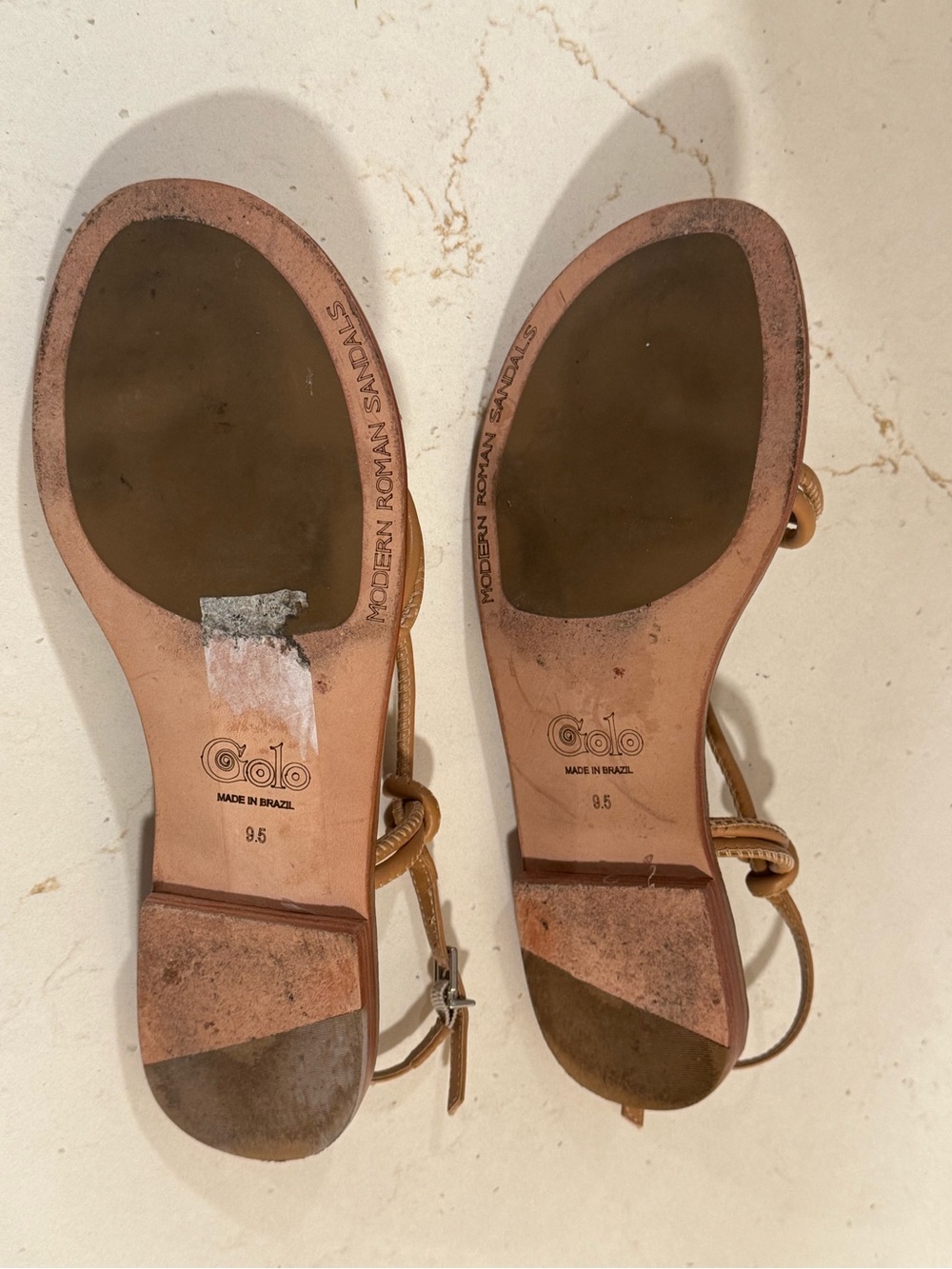 Women’s Knot-Strap Leather Sandals in Tan - Picture 3 of 8
